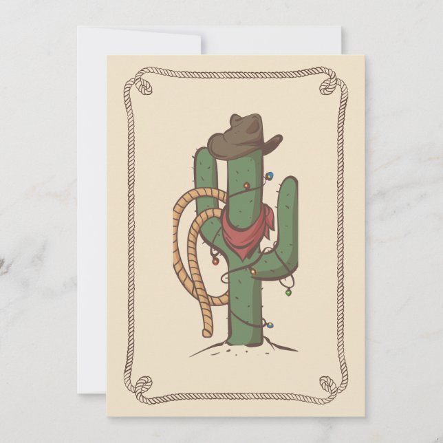 Cartes Pour Fêtes Annuelles Illustration de cactus cowboy (Devant)