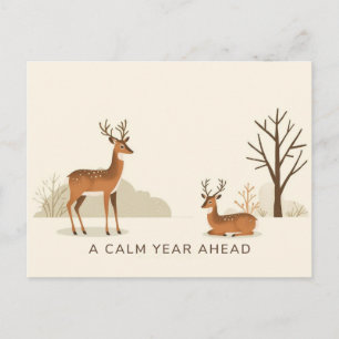 Cartes Pour Fêtes Annuelles Illustration de cerf année calme
