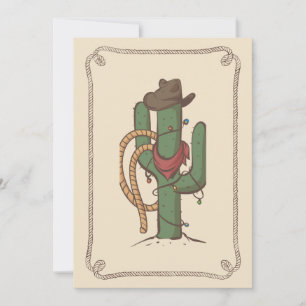 Cartes Pour Fêtes Annuelles Illustration de Cowboy Cactus