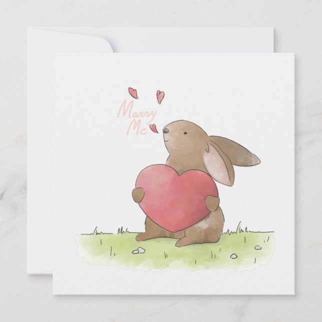 Cartes Pour Fêtes Annuelles Illustration de demande en mariage (Devant)