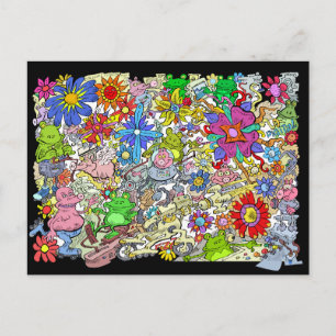 Cartes Pour Fêtes Annuelles Illustration de dessin, de cochons, de fleurs et d
