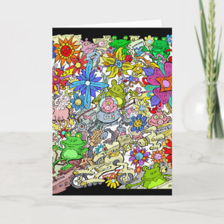 Cartes Pour Fêtes Annuelles Illustration de dessin, de cochons, de fleurs et d