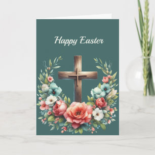 Cartes Pour Fêtes Annuelles Illustration de la croix florale de Pâques
