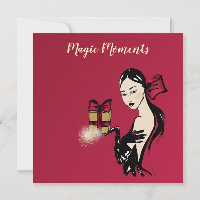 Cartes Pour Fêtes Annuelles Illustration de la mode de Noël avec colis (Devant)