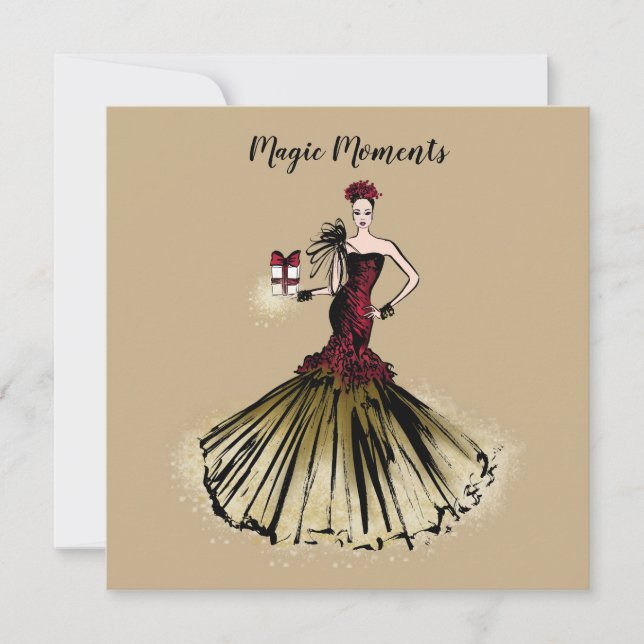 Cartes Pour Fêtes Annuelles Illustration de la mode de Noël avec colis (Devant)
