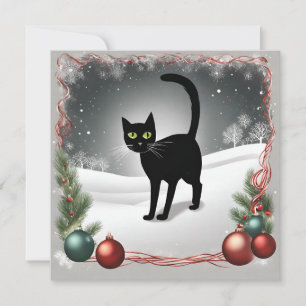 Cartes Pour Fêtes Annuelles Illustration de Noël du chat noir