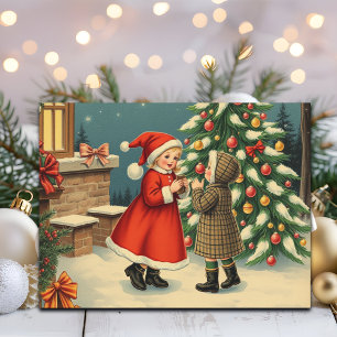 Cartes Pour Fêtes Annuelles Illustration de Noël Vintage