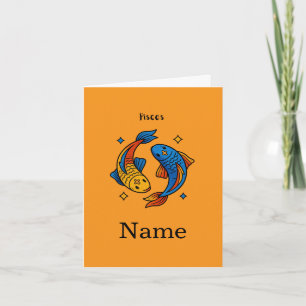 Cartes Pour Fêtes Annuelles Illustration de poisson de dessin animé du signe z