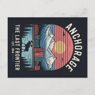 Cartes Pour Fêtes Annuelles Illustration de poster de voyage rétro d'Anchorage