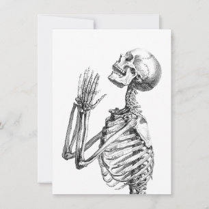 Cartes Pour Fêtes Annuelles Illustration de squelette d'art vintage, crâne