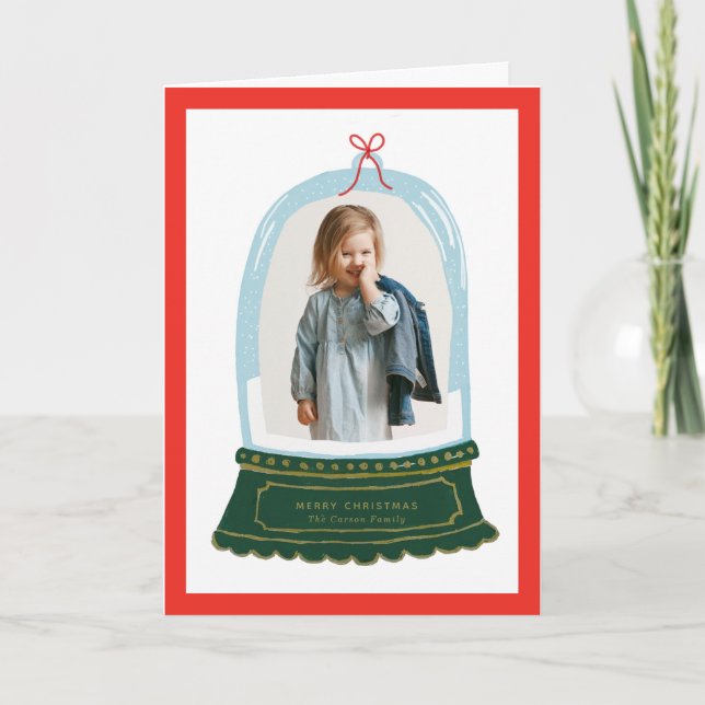 Cartes Pour Fêtes Annuelles Illustration du Globe des neiges (Devant)