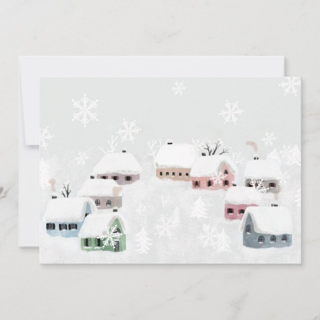 Cartes Pour Fêtes Annuelles Illustration du Jour des neiges de Noël blanc (Devant)