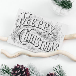 Cartes Pour Fêtes Annuelles Illustration du Joyeux Noël 1876 Vintage