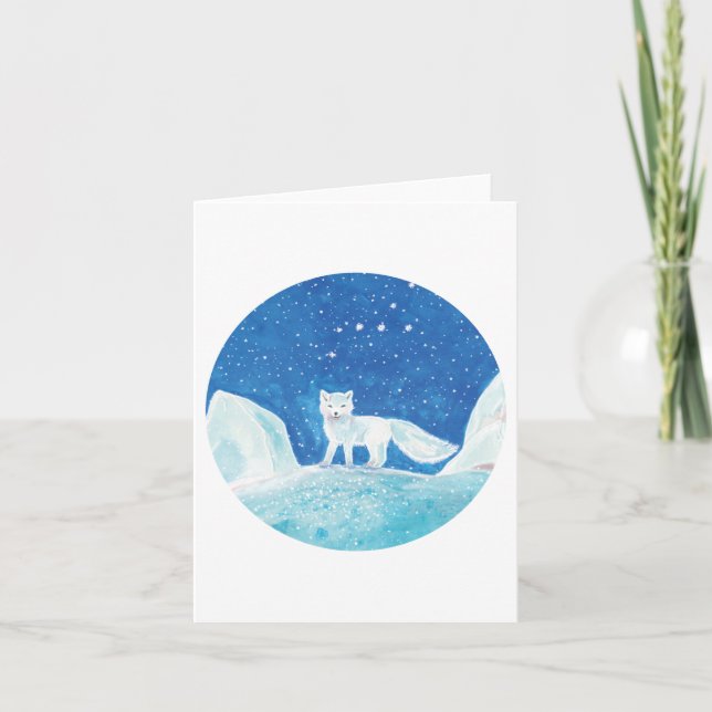Cartes Pour Fêtes Annuelles Illustration du Petit Renard arctique (Vulpes lago (Devant)