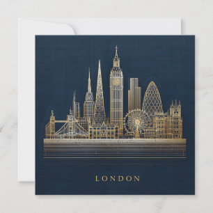 Cartes Pour Fêtes Annuelles Illustration élégante de la skyline de Londres en