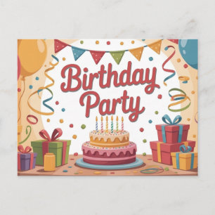 Cartes Pour Fêtes Annuelles Illustration festive d'anniversaire avec gâteau