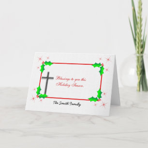 Cartes Pour Fêtes Annuelles Illustration Holly de la croix de Noël