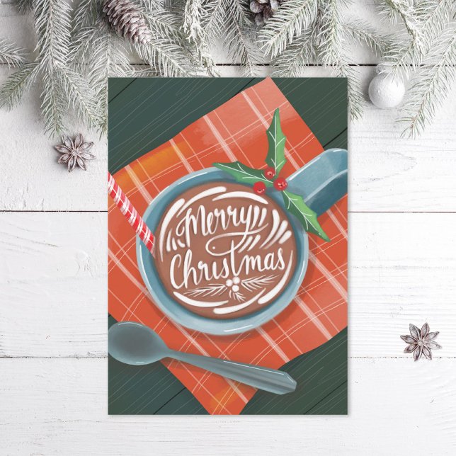 Cartes Pour Fêtes Annuelles Illustration Hot Cocoa Joyeux Noël (Créateur téléchargé)