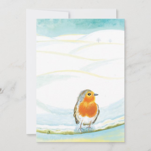 Cartes Pour Fêtes Annuelles Illustration Red Robin Bird & Winter (Devant)