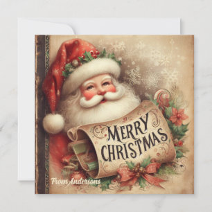 Cartes Pour Fêtes Annuelles Illustration rétro classique vintage Santa Claus