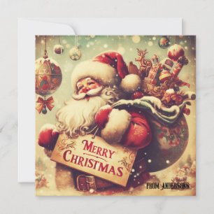 Cartes Pour Fêtes Annuelles Illustration rétro classique vintage Santa Claus