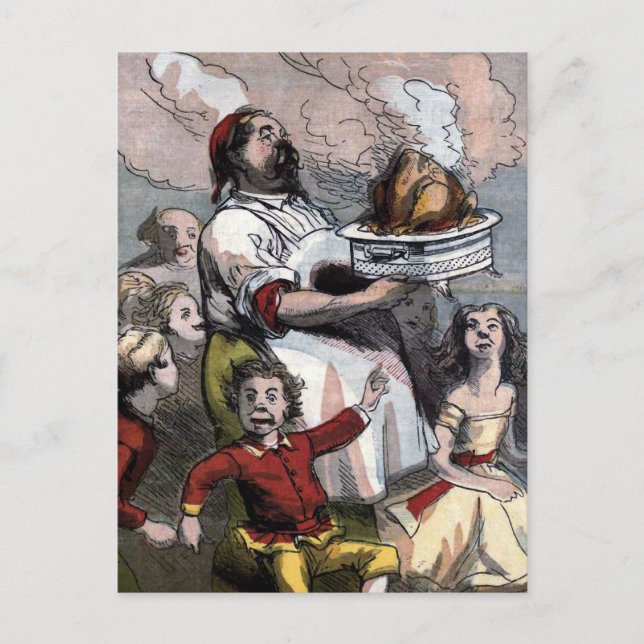 Cartes Pour Fêtes Annuelles Illustration vintage "de la Turquie de Noël" (Devant)