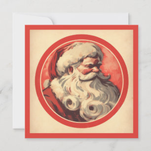 Cartes Pour Fêtes Annuelles Illustration vintage Jolly Père Noël Retro