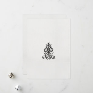 Cartes Pour Fêtes Annuelles image en noir et blanc d'un design orné