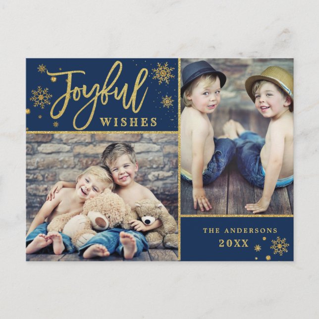 Cartes Pour Fêtes Annuelles Image Gold Frame Modern Script 2 (Devant)