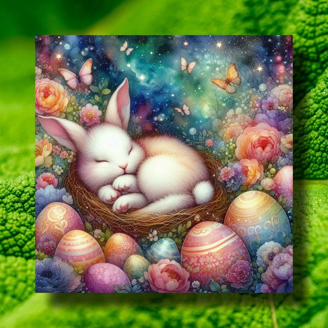 Cartes Pour Fêtes Annuelles Imaginaire Aquarelle Bunny Chrétien Pâques (Créateur téléchargé)