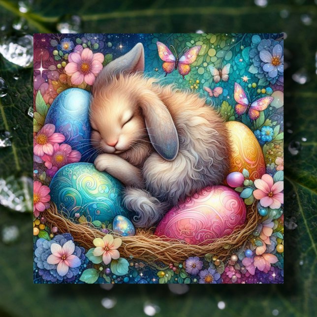 Cartes Pour Fêtes Annuelles Imaginaire Art Aquarelle Bunny Oeufs de Pâques Fle (Créateur téléchargé)
