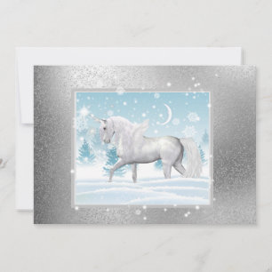 Cartes Pour Fêtes Annuelles Imaginaire Sparkly Hiver Unicorne Pegasus