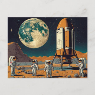 Cartes Pour Fêtes Annuelles Imaginaire vintage Mars Landing
