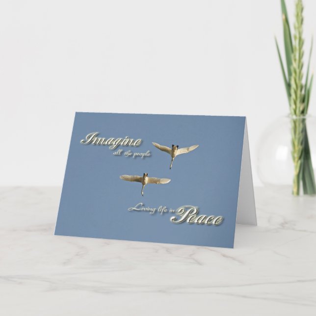 Cartes Pour Fêtes Annuelles Imaginez la paix (Devant)