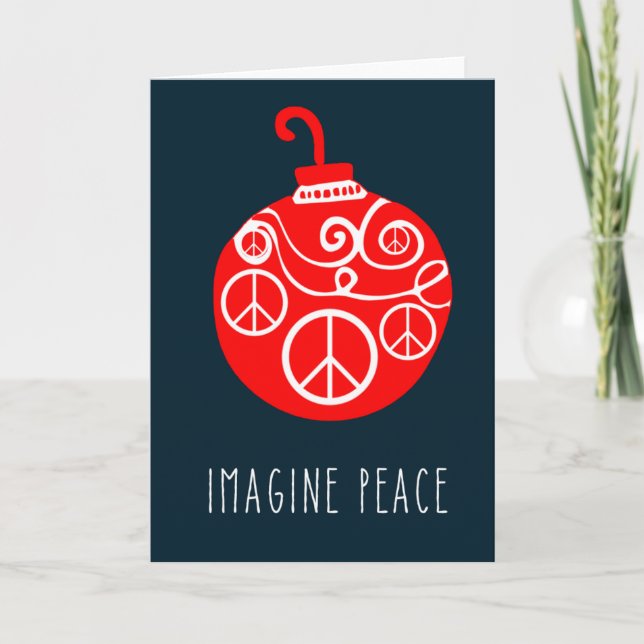 Cartes Pour Fêtes Annuelles Imaginez la paix pour les vacances (Devant)