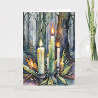 Cartes Pour Fêtes Annuelles Imbolc Chandlemas Winter Forest Chandelles Wiccan