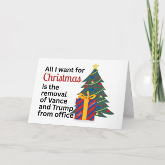 Cartes Pour Fêtes Annuelles Impeach Remove Vance for Christmas Anti-Trump Gift