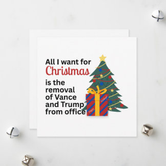 Cartes Pour Fêtes Annuelles Impeach Remove Vance for Christmas Anti-Trump Gift
