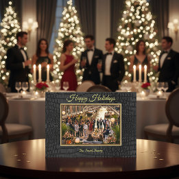 Cartes Pour Fêtes Annuelles Impression de luxe en faux texture de crocodile no