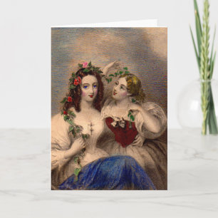 Cartes Pour Fêtes Annuelles Impression victorienne La couronne de Parting colo