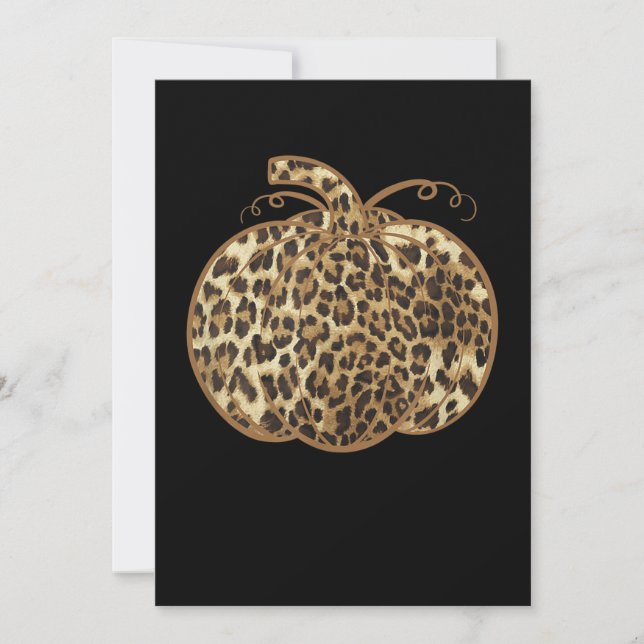 Cartes Pour Fêtes Annuelles Imprimé léopard de citrouille Thanksgiving Hallowe (Devant)