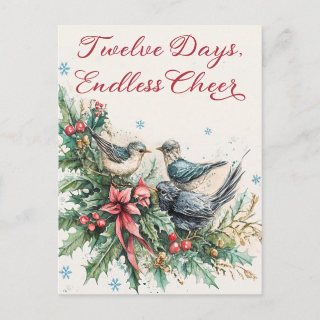 Cartes Pour Fêtes Annuelles Imprimer Noël de douze jours (Devant)