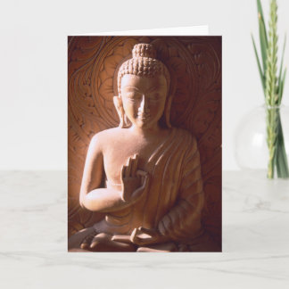 Cartes Pour Fêtes Annuelles Indien Bouddha en bois