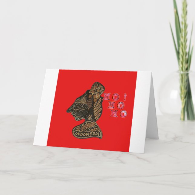 Cartes Pour Fêtes Annuelles Indonesi Shadow Puppet Hohoho Design sur toile rou (Devant)