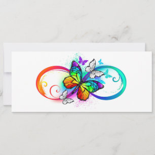 Cartes Pour Fêtes Annuelles Infini brillant avec papillon arc-en-ciel
