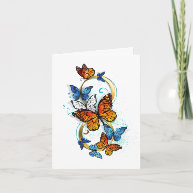 Cartes Pour Fêtes Annuelles Infinité de papillons monarques (Devant)