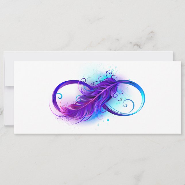 Cartes Pour Fêtes Annuelles Infinity with purple feather (Devant)