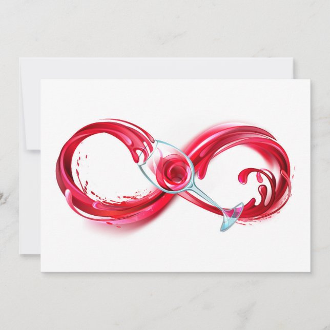 Cartes Pour Fêtes Annuelles Infinity with Red Wine (Devant)