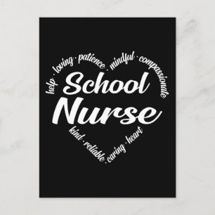 Cartes Pour Fêtes Annuelles Infirmière de l'école Coeur Mot Cloud