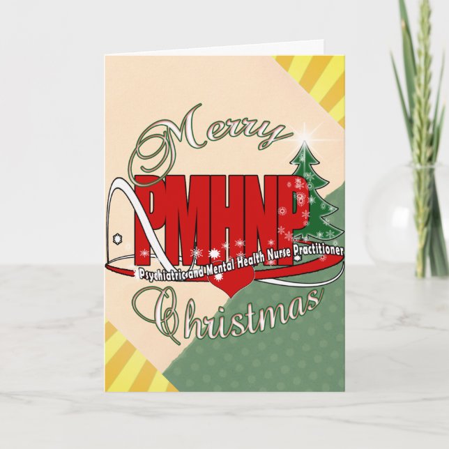 Cartes Pour Fêtes Annuelles Infirmière de santé mentale psychiatrique de NOËL (Devant)